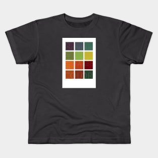 Color Square: A Minimalist Mid-century Color Block Grid Kids T-Shirt